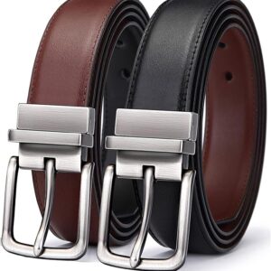 BULLIANT Cinturón para hombre, cinturón reversible ajustable para regalo de hombres de 1.25 pulgadas, corte para ajustar, 2 lados en 1 cinturón (no 2)